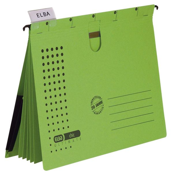 Elba 100333014 Organizer Cucitrice Chic - Cartone (Rc) 230 G/Mq, A4, Verde, 5 Pezzi-image
