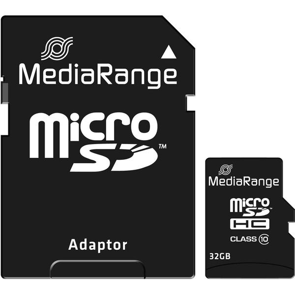 Mediarange MR959 Scheda Di Memoria Micro Sdhc 32GB Classe 10 Con Adattatore Per Schede Sd-image