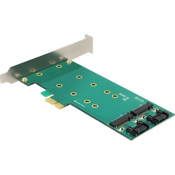 Scheda Pci Express Delock > 2 X M.2 Interno - Speicher-Controller - Scheda M.2 / Sata 6Gb/S - Basso Profilo - Pcie X1 (89473)-image