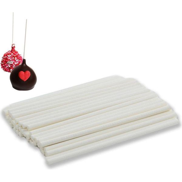 Orion Cake Pop Sticks Bastoncini Per Cake Pops Lolipos In Carta Bianca 50 Pz.11,5 Cm-image