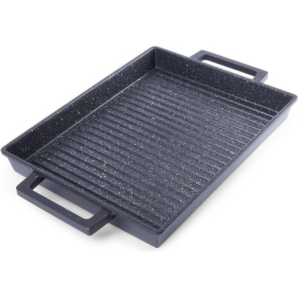 Orion | Pan - Piastra Grill In Alluminio - 43X26 Cm - Granito Antiaderente - Resistente Al Calore - Lavabile In Lavastoviglie-image