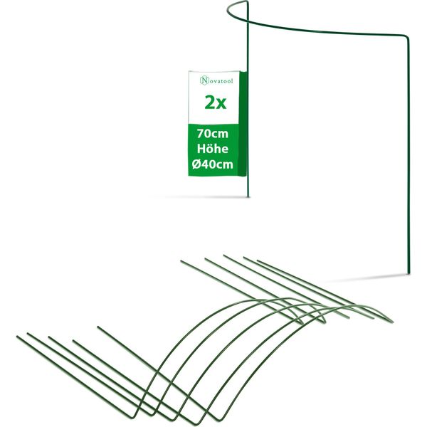Novatool 2 Supporti Per Arbusti Semicircolari Verdi 70X40X15 Cm 5,5 Mm Ø Supporto Per Arbusti Supporto Per Fiori Supporto Per Piante Supporto Per Fiori Supporto Per Arbusti Supporto Per Arrampicata Supporto Per Arbusti-image