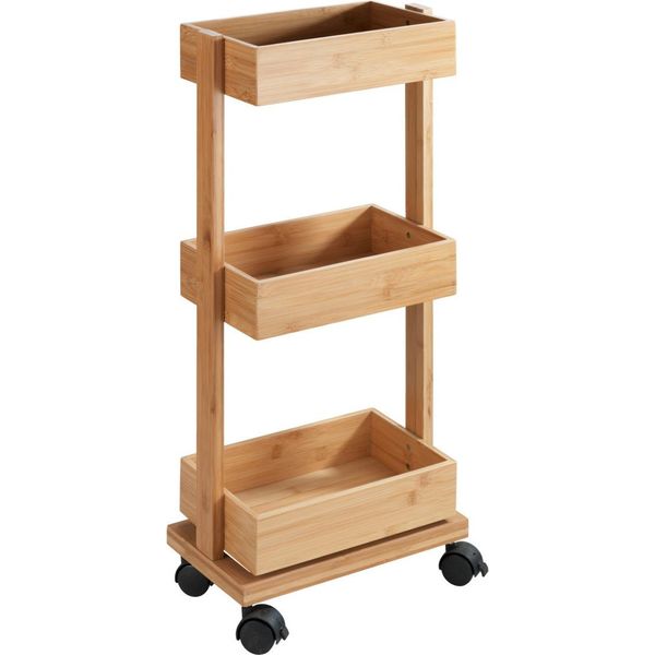 Carrello Da Cucina Wenko Ripiano Laterale Roll Ripiani Scomparti Per Servire Bagno Wc Ospiti-image