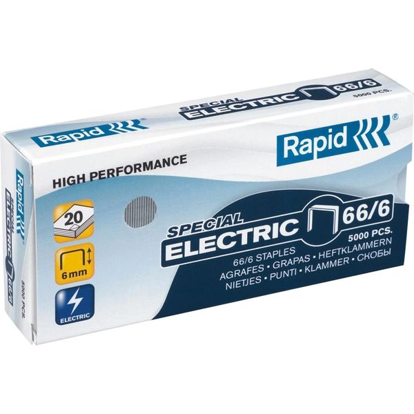 Rapid - Graffette 66/6 Zincate Forti 5000Pz | Scatola A 5000 Pezzi | 5 Pezzi-image