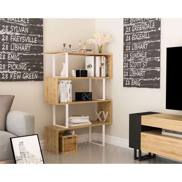 Skye Decor, Adriana - Bianco, Ud, Libreria, Rovere, 100 % Melamin Coated Slipboard, 91,5 X 29,5 X 124,5 Cm-image