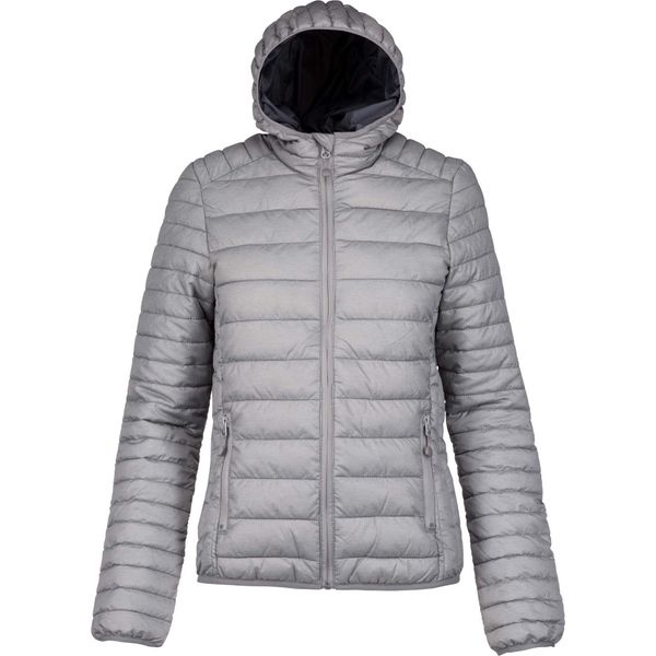 Kariban Giacca Leggera Trapuntata Con Cappuccio Da Donna PC3407 (S) (Argento Screziato)-image