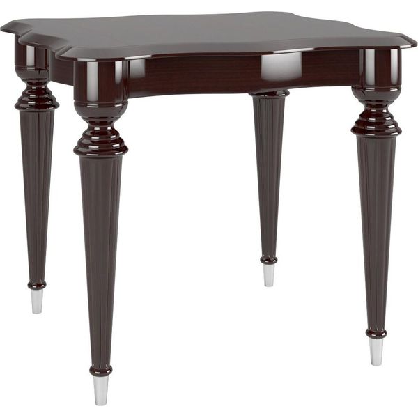 Casa Padrino Tavolino Barocco Marrone Scuro Lucido / Argento 60 X 60 X H. 45 Cm - Tavolino Nobile In Stile Barocco - Mobili Da Salotto Barocchi-image