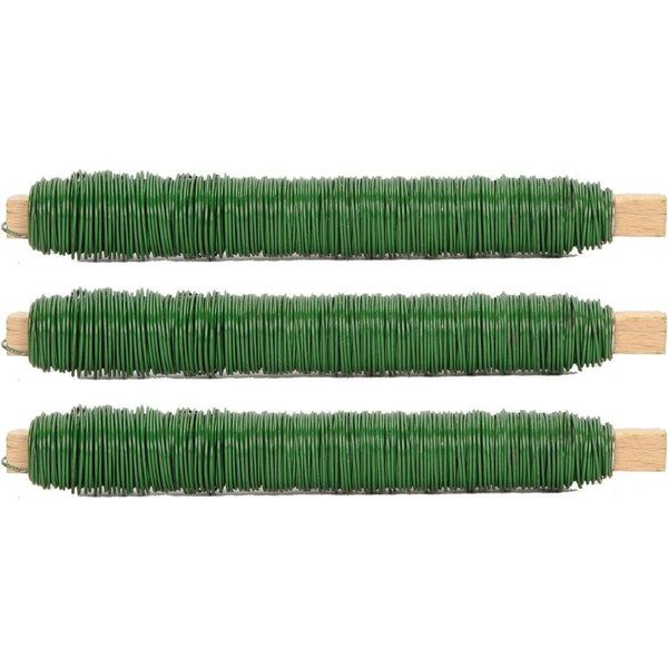 Novatool 3X Filo Per Avvolgimento I Verde I 0,65 Mm I Filo I Filo Metallico Filo Da Giardino Filo Per Fioristi Filo Per Piegatura Filo Per Piante Filo Decorativo Inossidabile Nastro Decorativo Filo Decorativo-image