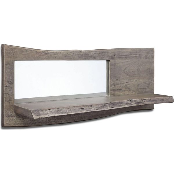 MASSIVMOEBEL24 | Mensola In Legno Di Acacia 101X22X38 Grigio Scuro Laccato Pure Acacia #907-image