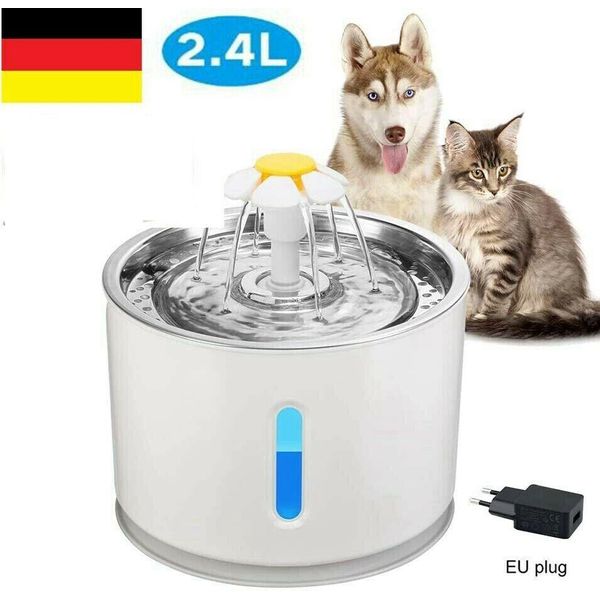 Topchances 2.4L Fontana Da Bere Per Cani Fontana Da Bere Per Gatti E Cani Fontana D'acqua Automatica E Silenziosa Per Animali Domestici Con Filtro A Carboni Attivi-image