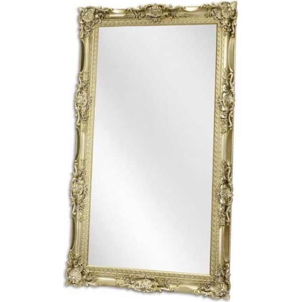 Casa Padrino Specchio Barocco Argento 118,5 X H. 208,5 Cm - Specchio Per Armadio - Specchio Per Soggiorno - Magnifico Specchio Da Parete In Stile Barocco-image