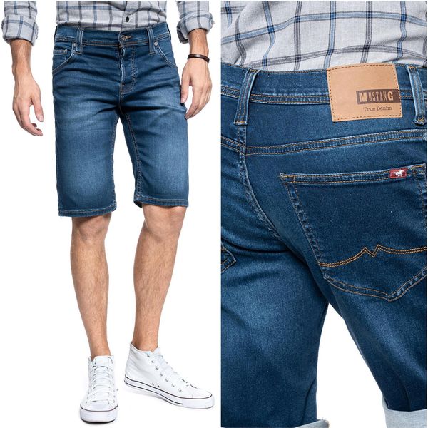 Mustang Uomo, Pantaloncini Chicago Short, Vestibilità Regolare, W33, Blu, Corti, Pantaloni,-image