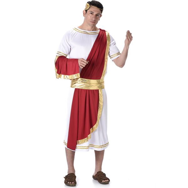 Imperatore Romano Antico Costume Bianco-Rosso-Oro - M-image