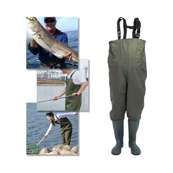 Karpal Waders Pantaloni Da Pesca Pantaloni Da Pesca Pantaloni Da Stagno Waders Con Stivali Gomma Pvc 46/47-image