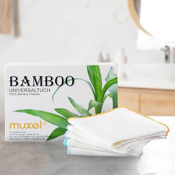 Panno Per La Pulizia In Viscosa Di Bambù (Ottenuta Da Cellulosa Di Bambù) Panno Per La Pulizia E Panno Multiuso L'alternativa Altamente Assorbente Alla Microfibra Alta Brillantezza E Pulizia In Tutta La Casa 5 Panni-image