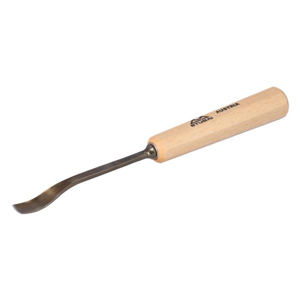 Scalpello Stubai Serie 52 - Forma 26 | Sgorbia A Gomito 10 Mm, Con Manico In Legno, Per Preforare, Per Lavori Di Battuta, Sgrossatura, Rosette, Per Lavorare Il Legno-image