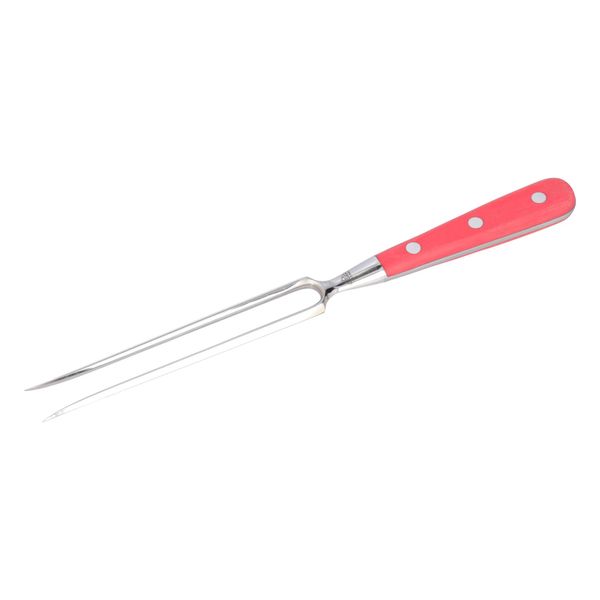 Forchetta Da Cucina Stubai | 140 Mm | Forchetta Da Carne Forgiata In Un Unico Pezzo, In Acciaio Inox, Lavabile In Lavastoviglie, Manico Rosso-image