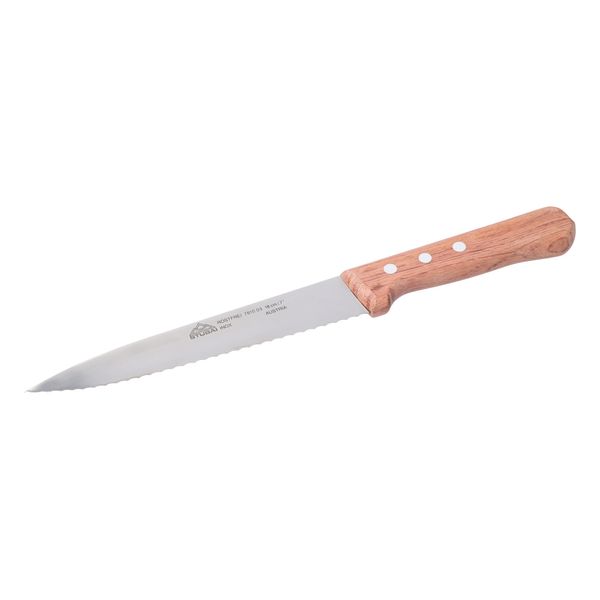 Coltello Da Cucina Stubai Con Lama Seghettata, 180 , Coltello Domestico Affilato Con Manico In Legno Pregiato, Lama In Acciaio Inox, Lavabile In Lavastoviglie-image
