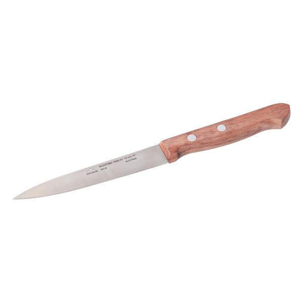 Coltello Da Cucina Stubai Senza Lama Seghettata, 130 Mm, Coltello Domestico Affilato Con Manico In Legno Pregiato, Lama In Acciaio Inox, Lavabile In Lavastoviglie-image