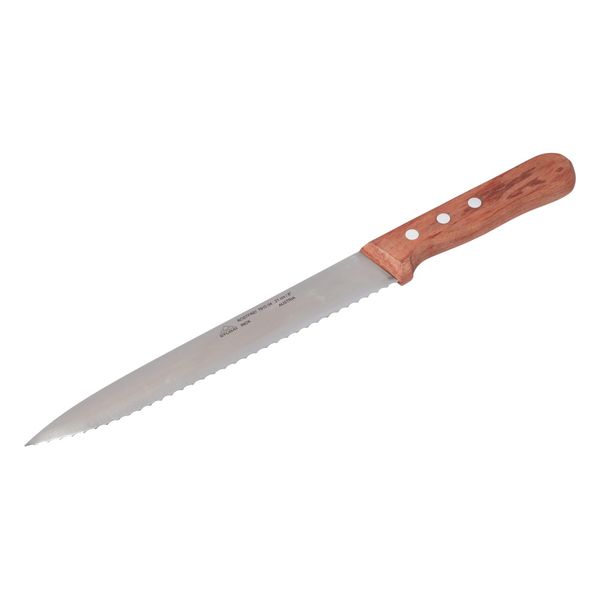 Coltello Da Cucina Stubai Con Lama Seghettata, 210, Coltello Domestico Affilato Con Manico In Legno Pregiato, Lama In Acciaio Inox, Lavabile In Lavastoviglie-image