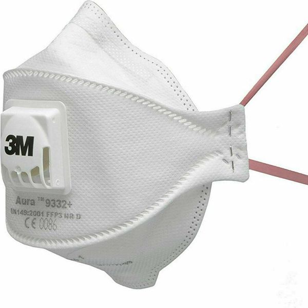 3X Maschera Facciale FFP3 Respiratore Maschera Facciale Valvola 3M™ Aura™ 9332+ , PU:3-image