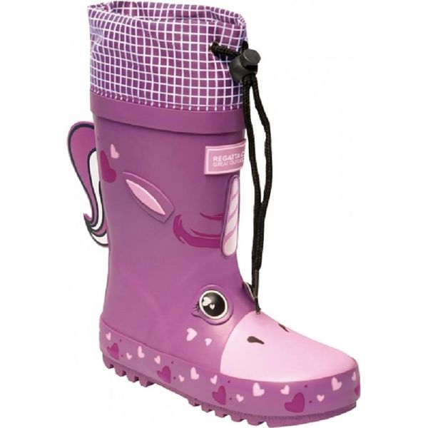 Dare 2B Kids Mudplay Dinosauro Wellies RG4788 (31 Eu) (Viola Unicorno)-image