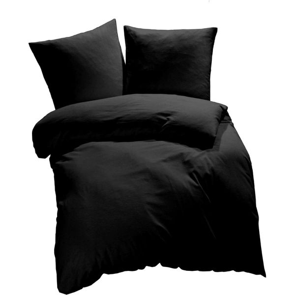 EtÉRea Biancheria Da Letto In Microfibra 155X220Cm + 80X80Cm - Biancheria Da Letto Per Tutte Le Stagioni Copripiumino Tinta Unita - Set Di Biancheria Da Letto Con Cuscino 155X220Cm Copripiumino + 80X80Cm Federa Microfibra Green - Nero-image