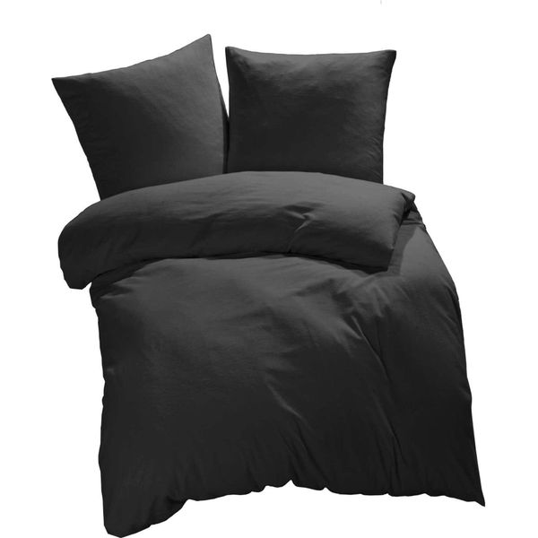 EtÉRea Biancheria Da Letto In Microfibra 135X200Cm + 40X80Cm - Biancheria Da Letto Per Tutte Le Stagioni Copripiumino Tinta Unita - Set Di Biancheria Da Letto Con Cuscino 135X200Cm Copripiumino + 40X80Cm Federa Microfibra Green - Antracite-image