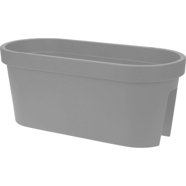 Fioriera Da Balcone Ovale - Grigio / 60 Cm - Fioriera Da Ringhiera Per Piante Appese-image