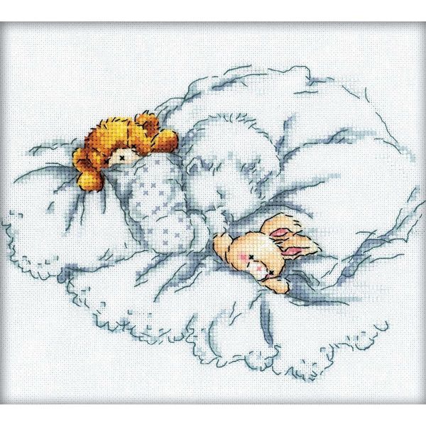 Set Per Punto Croce Rto "Baby Sleeping"" M159, Schema Contato, 20X18 Cm"-image