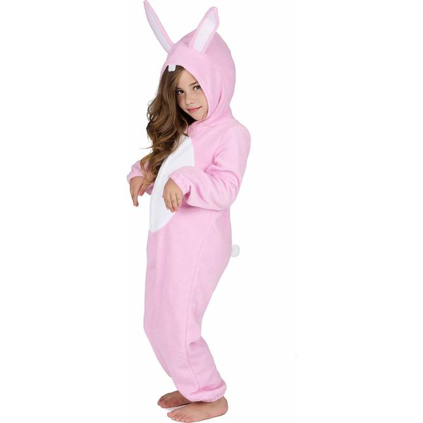 Costume Da Coniglietto Carino Costume Da Coniglietto Per Bambini Rosa E Bianco - 110/116 (5-6 Anni)-image