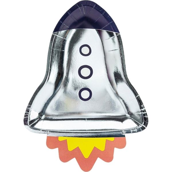 Piatto Di Carta Rocket 6 Pezzi Colorati 21,5 X 29,5 Cm - Taglia Unica-image