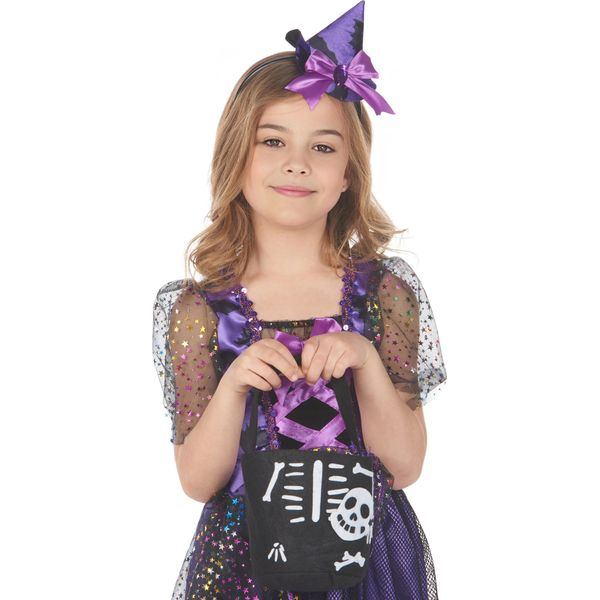 Borsa Scheletro Borsa Di Halloween Per Bambini In Bianco E Nero - Taglia Unica-image
