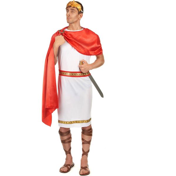Costume Da Imperatore Romano Cesare Bianco-Rosso-Oro - M/L-image