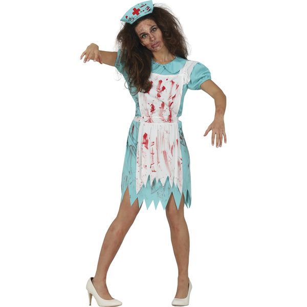 Costume Da Infermiera Di Sala Operatoria Zombie Per Donna, Taglia:M-image