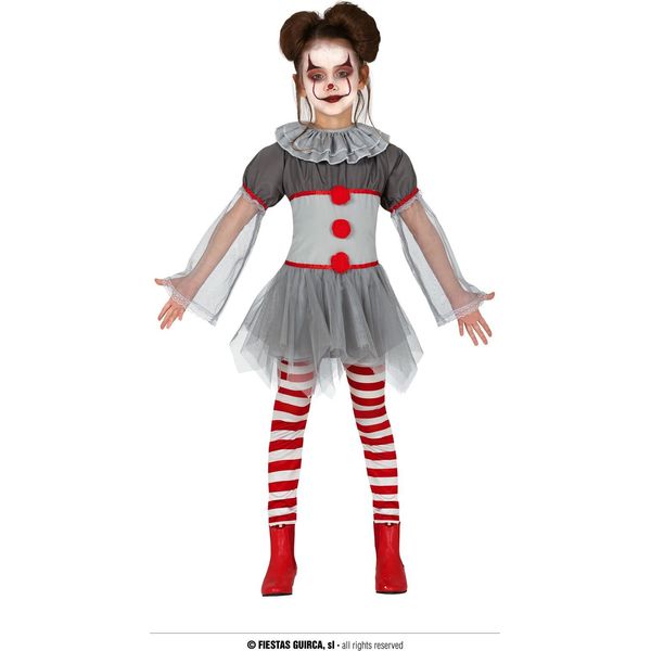 Guirca Costume Da Clown Malvagio Per Bambina 5-6 Anni 5-6 Anni-image