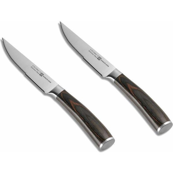Schulte-Ufer Set Di Coltelli Da Bistecca Riku 2 Pezzi, Coltello Da Carne, Coltello, Lama In Acciaio, Manico In Legno Laminato, 61623-image