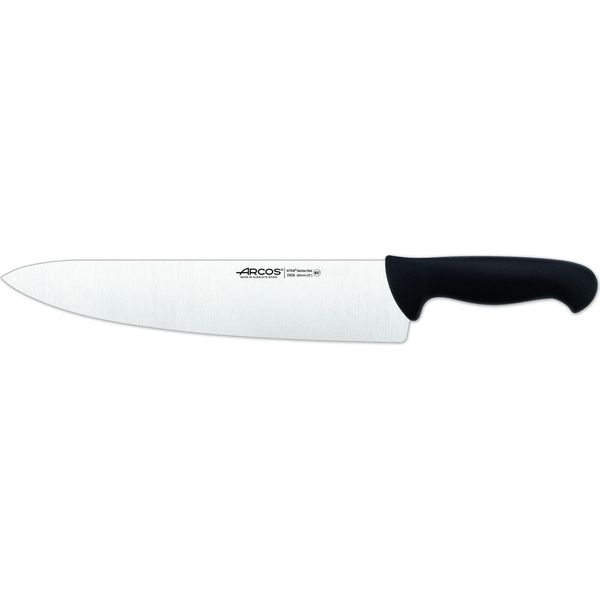 Coltello Da Chef Arcos Colore - Prof 290925 Acciaio Inox Nitrum E Mango Lama Ergonomica In Polipropilene Nero E Lama Da 30 Cm, Vetrina-image
