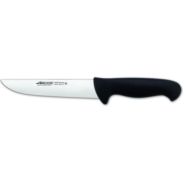 Coltello Da Macellaio Arcos Colore - Prof 291625 Acciaio Inox Nitrum E Mango Lama Ergonomica In Polipropilene Nero E Lama Da 18 Cm, Vetrinetta-image