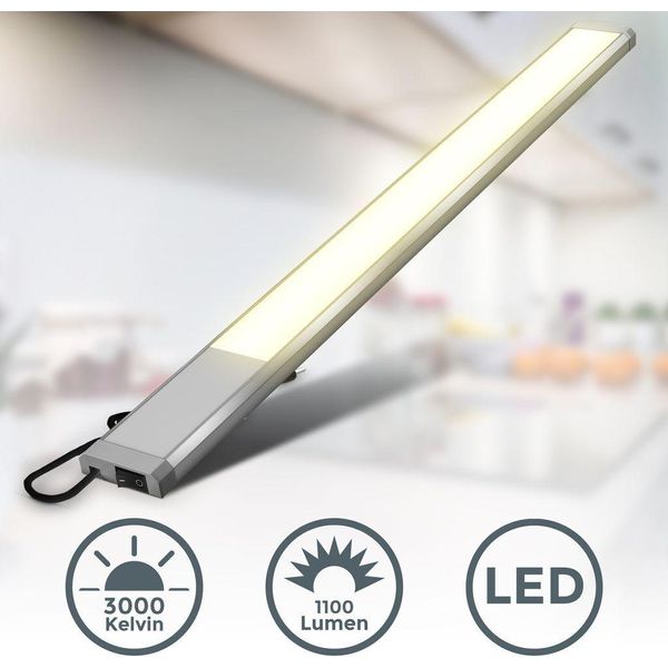 B.K.Licht Lampada Sottopensile Cucina Led, Luce Calda 3000K, Led Integrati Da 10W, Lunghezza 57.5Cm, 1.110 Lm, Interruttore On Off, Plastica E Metallo, Lampada Moderna Per Vetrinetta, 230V IP20-image