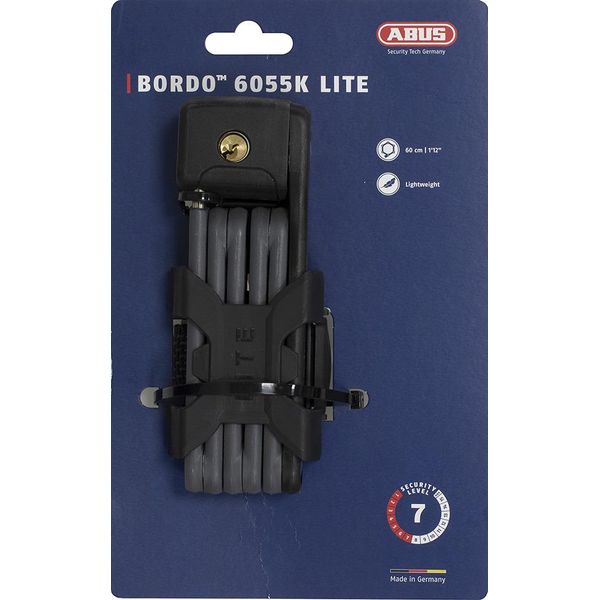 Abus Bordo Lite 6055K Sh Serratura Pieghevole Con Staffa - Lucchetto Per Bici Ultraleggero In Acciaio Speciale - Livello Di Sicurezza Abus 7 - 60 Cm - Nero-image