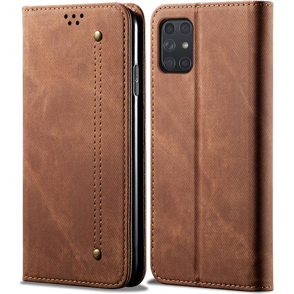 Custodia Galaxy A72 5G, Custodia A Portafoglio In Pelle Con Chiusura Magnetica E Supporto Per Samsung Galaxy A72 5G Marrone-image