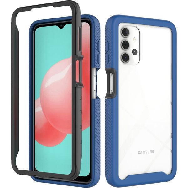 Custodia Galaxy A32 5G, Copertura Posteriore Trasparente Ibrida, Robusto Paraurti In Tpu, Custodia Antiurto Per Samsung Galaxy A32 5G Blu Navy-image
