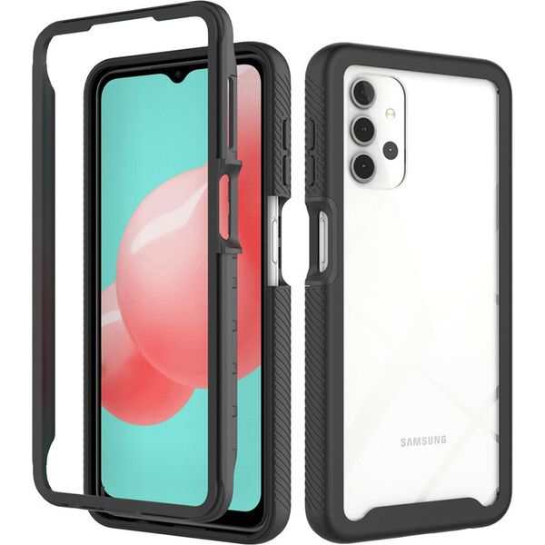 Custodia Galaxy A32 5G, Copertura Posteriore Trasparente Ibrida, Robusto Paraurti In Tpu, Custodia Antiurto Per Samsung Galaxy A32 5G Nero-image