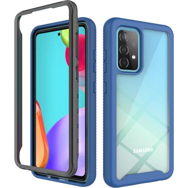 Custodia Galaxy A52 5G, Copertura Posteriore Trasparente Ibrida, Robusto Paraurti In Tpu, Custodia Antiurto Per Samsung Galaxy A52 5G Blu Navy-image