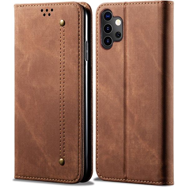Custodia Galaxy A32 5G, Custodia A Portafoglio In Pelle Con Chiusura Magnetica E Supporto Per Samsung Galaxy A32 5G Marrone-image