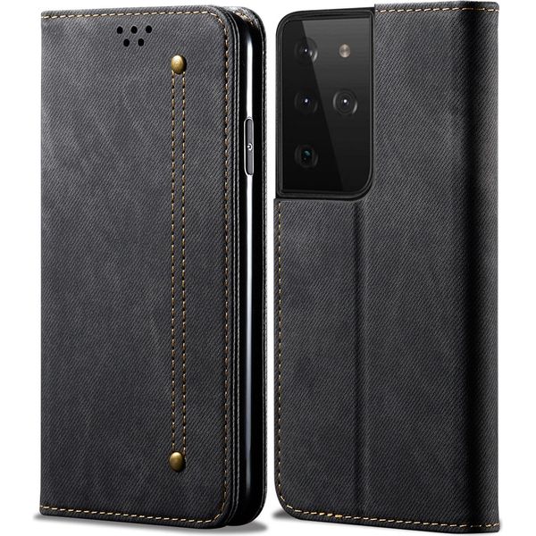Custodia Galaxy S21 Ultra 5G, Laimtop Pelle Portafoglio Flip Bookstyle Custodia Protettiva Con Stand Per Samsung Galaxy S21 Ultra 5G Nero-image