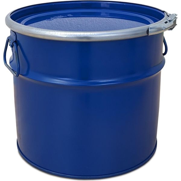 Fusto In Acciaio Plasteo Da 20 Litri Con Coperchio Hobbock Anello Di Bloccaggio Del Fusto In Lamiera Con Chiusura A Leva Esterna Adatto Per L'estrazione A Ciclone Sicurezza Alimentare-image