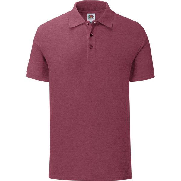 Fruit Of The Loom Herren Polo Shirt Iconic RW6516 (3XL) (Burgunder Meliert)-image