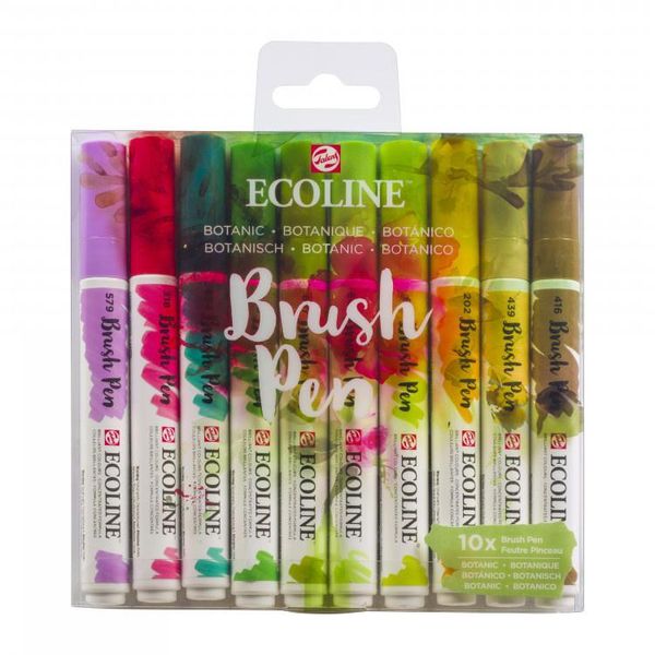 Royal Talens Talens Ecoline Set Di Penne A Pennello Botanical 10 Pezzi-image